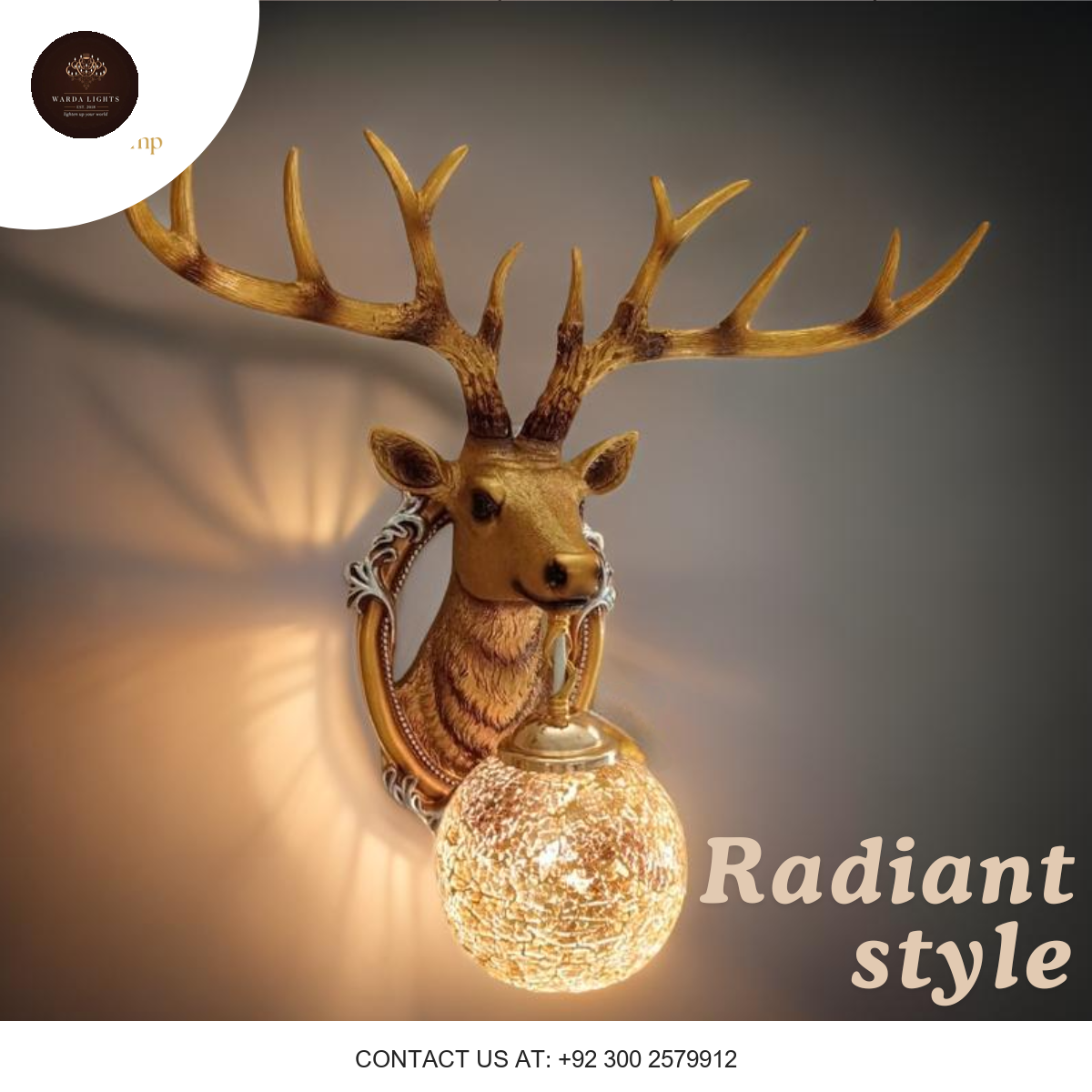 DEER HEAD WALL LIGHT