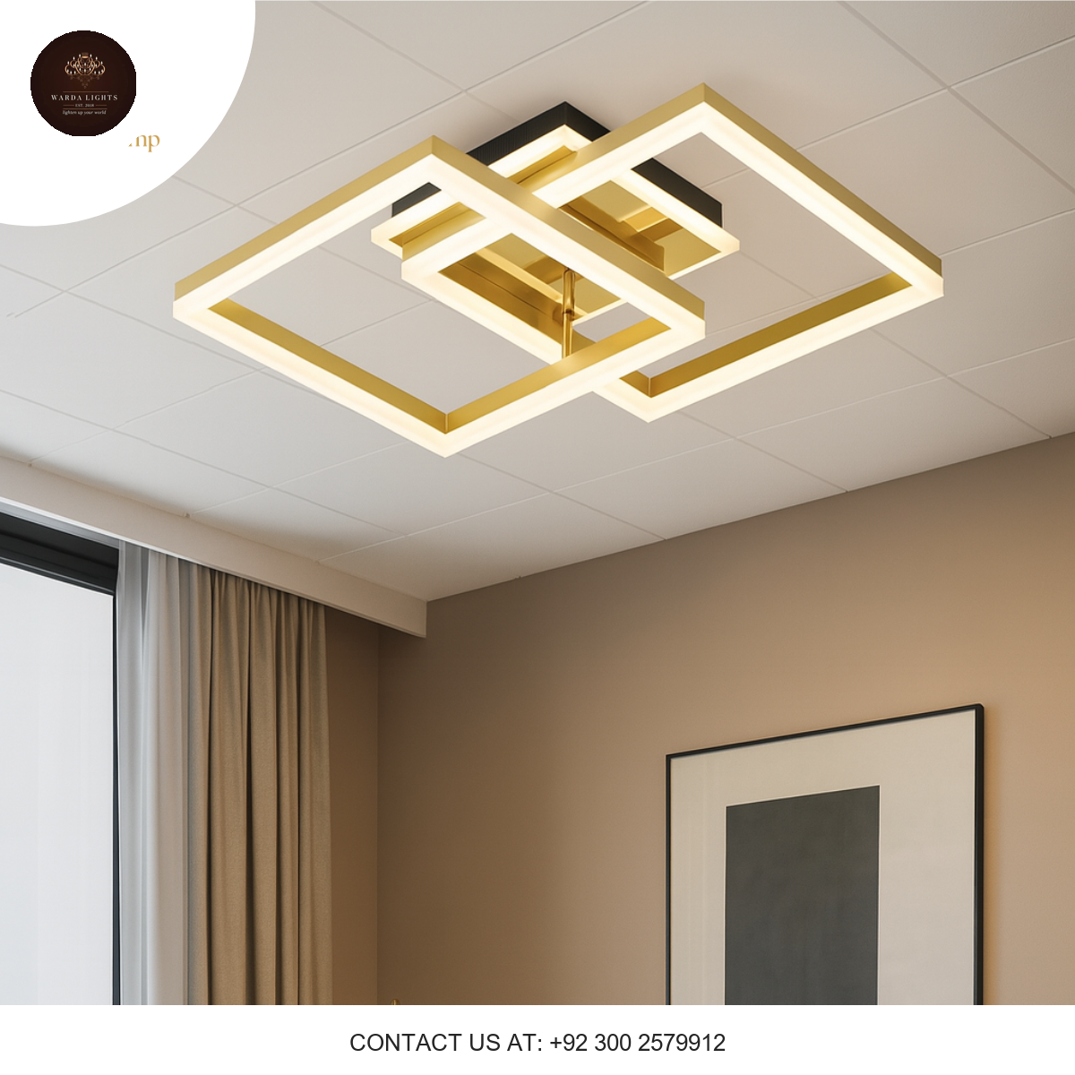 DOUBLE SQUARE CEILING LIGHT