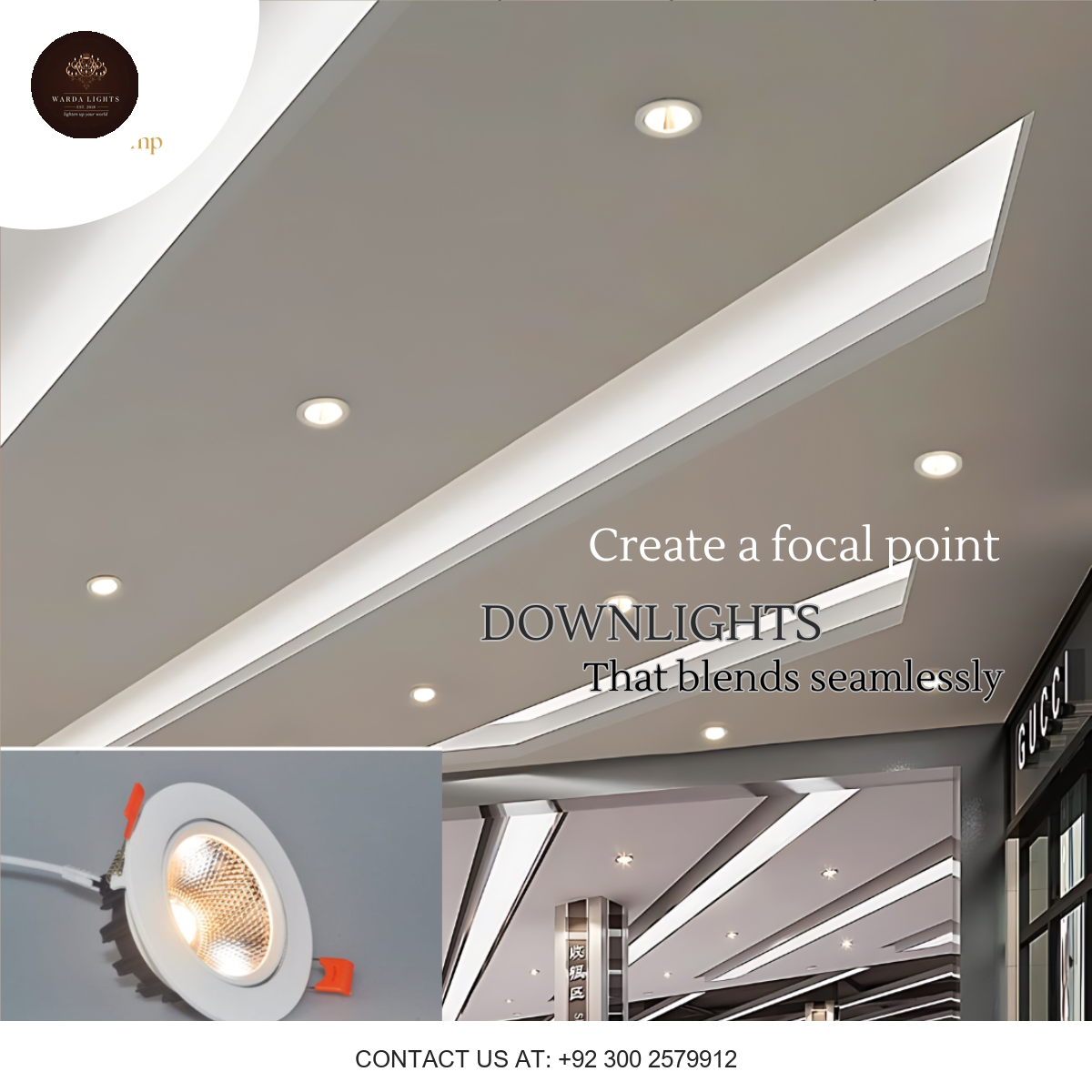 RECESSED MOUNTED DOWNLIGHT COB CEILING SPOTLIGHT