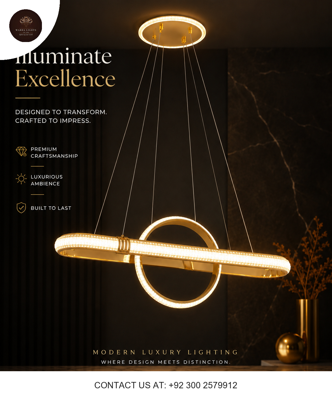 Aurora Luxe LED Ring Pendant Light