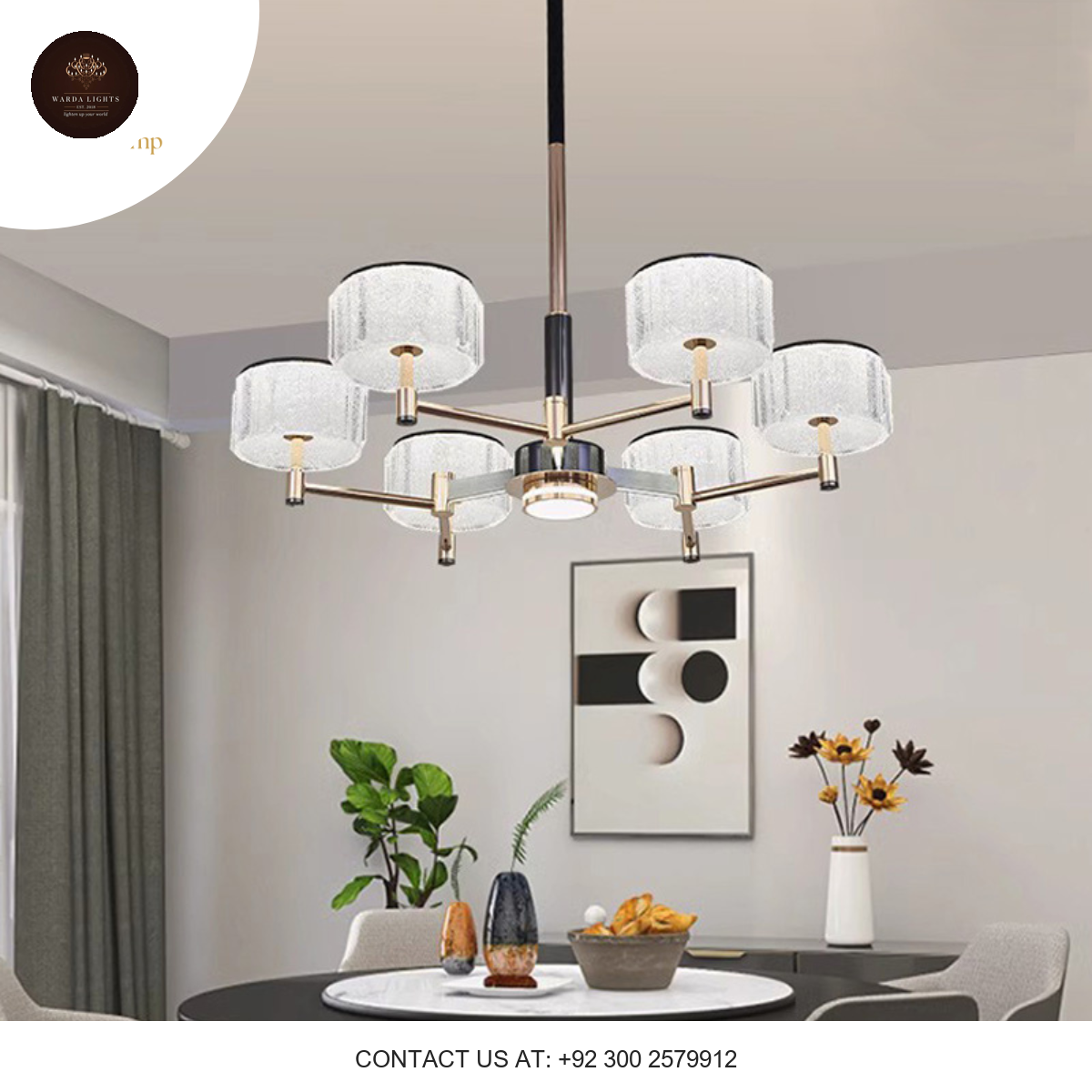 MODERN FROSTED GLASS CHANDELIER
