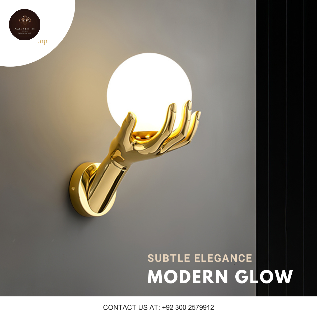 MODERN GOLD HAND WALL LIGHT