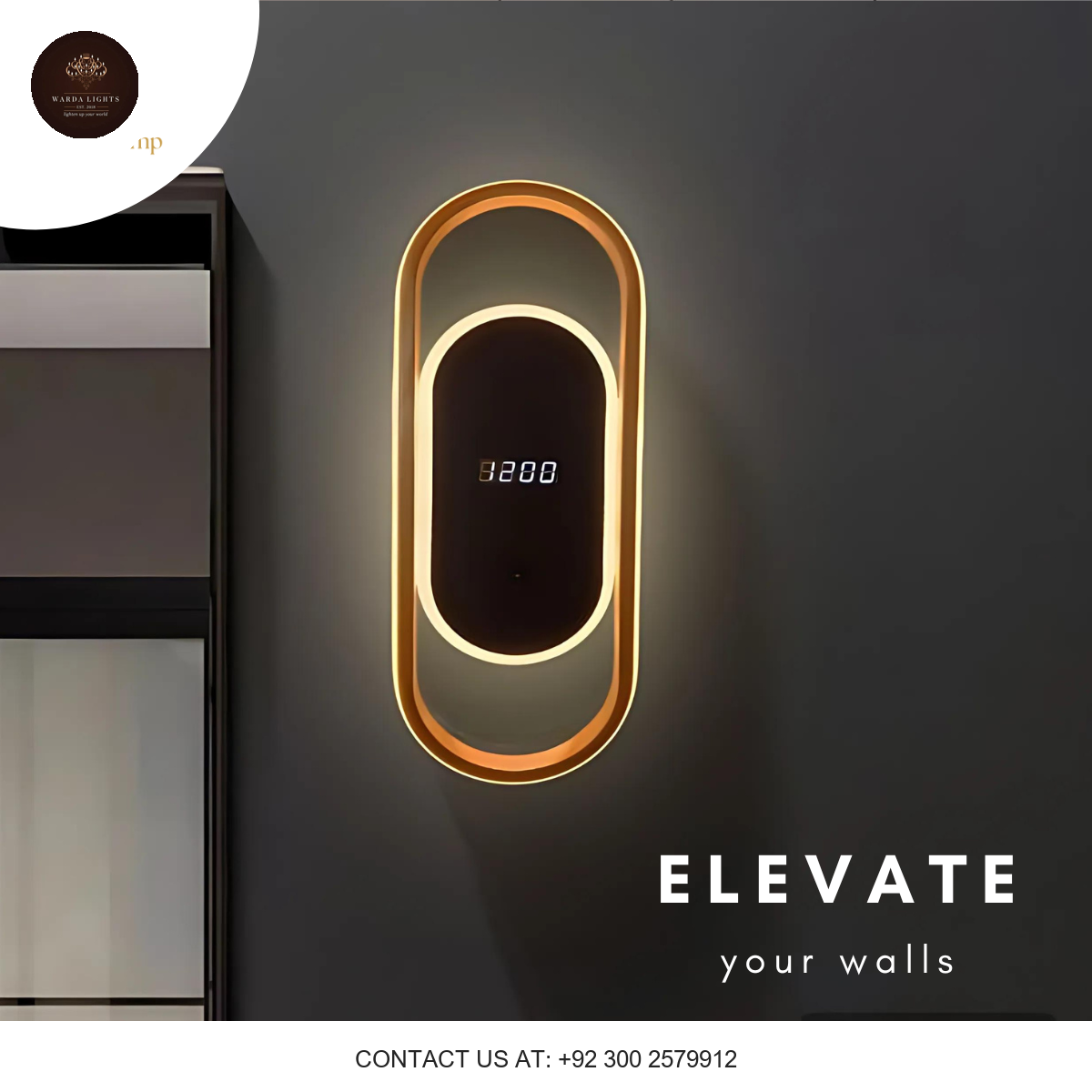 LED DIGITAL WALL CLOCK LIGHT