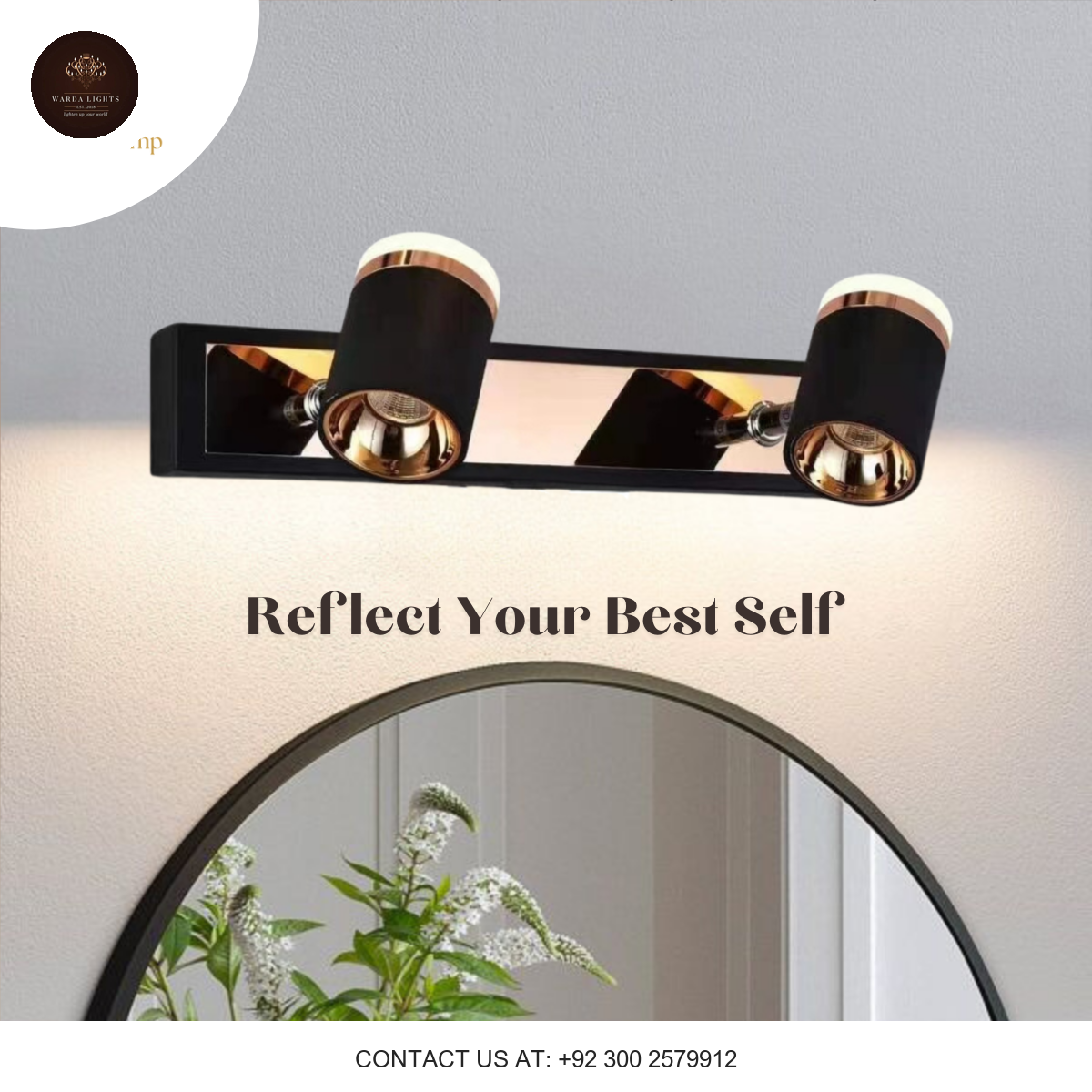 MODERN DOUBLE HEAD BLACK MIRROR LIGHT