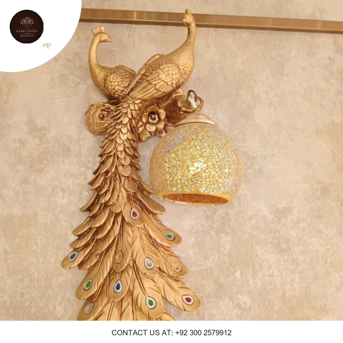DECORATIVE PEACOCK WALL LIGHT