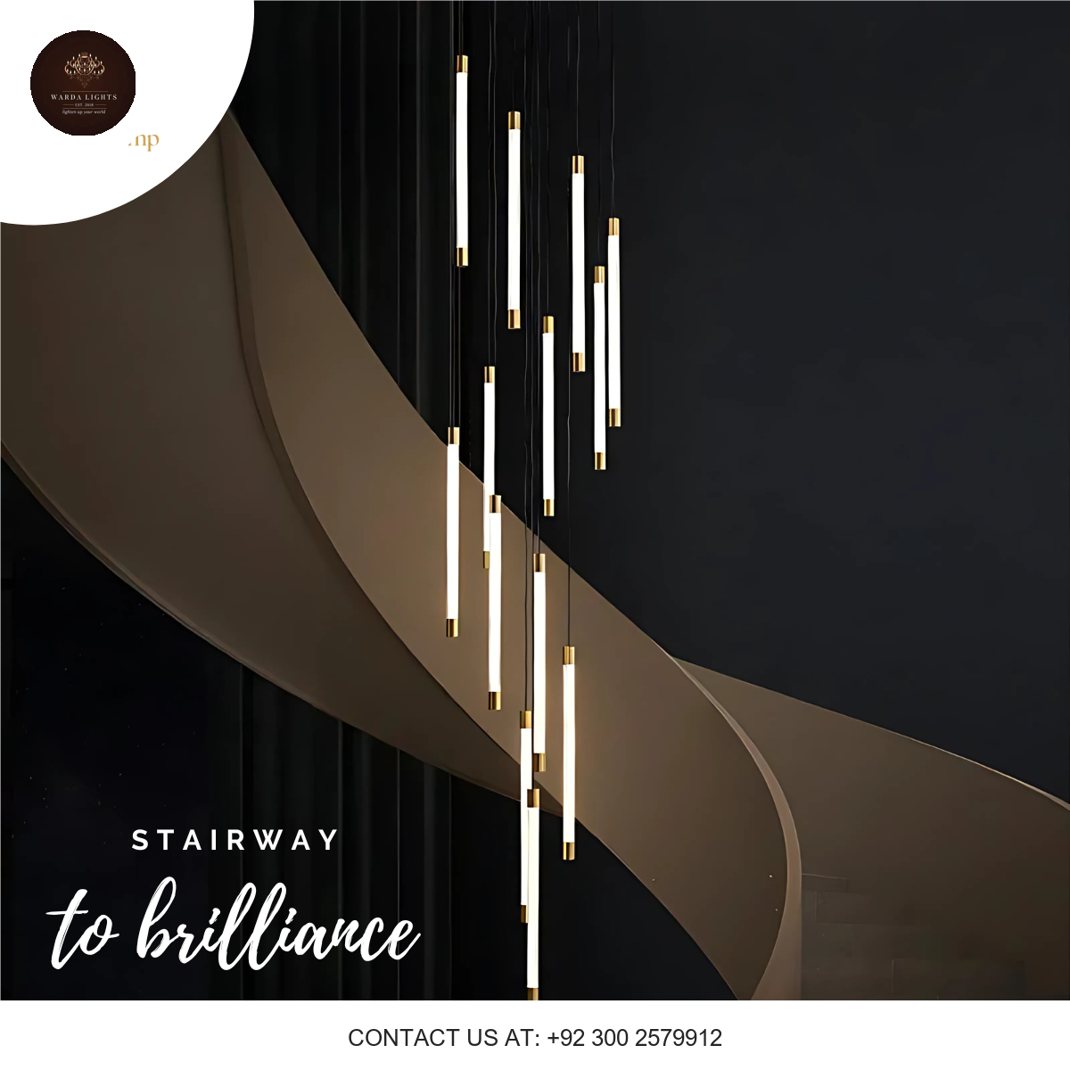 LUXURY STAIRCASE CHANDELIER 19 LIGHTS